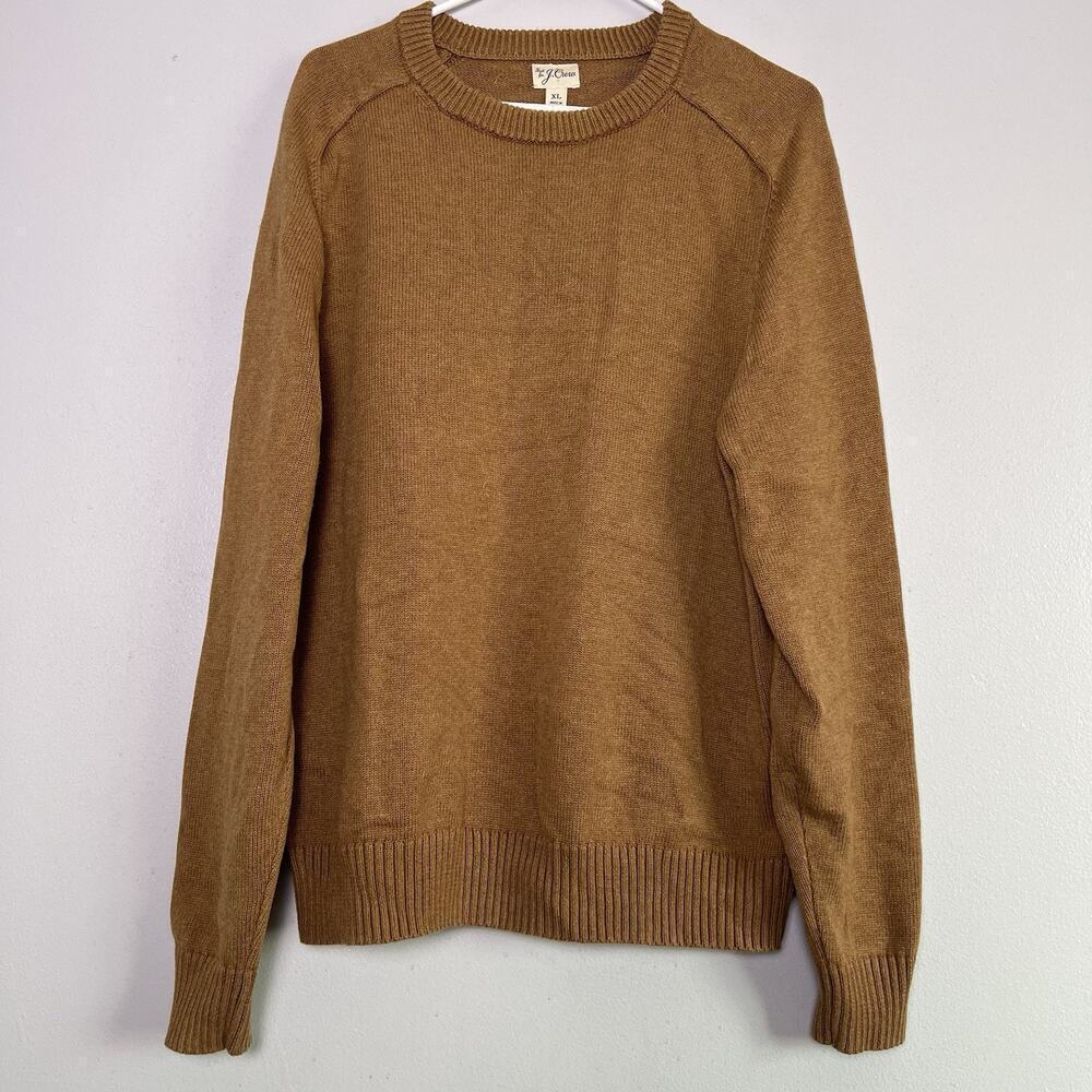 J Crew Men's Cotton Knit Crew Neck Sweater Brown Sz XL